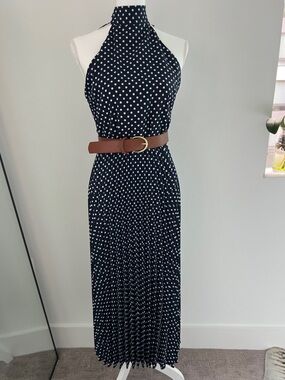 Zara Polka dot  Midi Dress with Belt